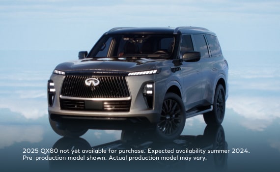Front profile of the 2025 QX80 luxury SUV