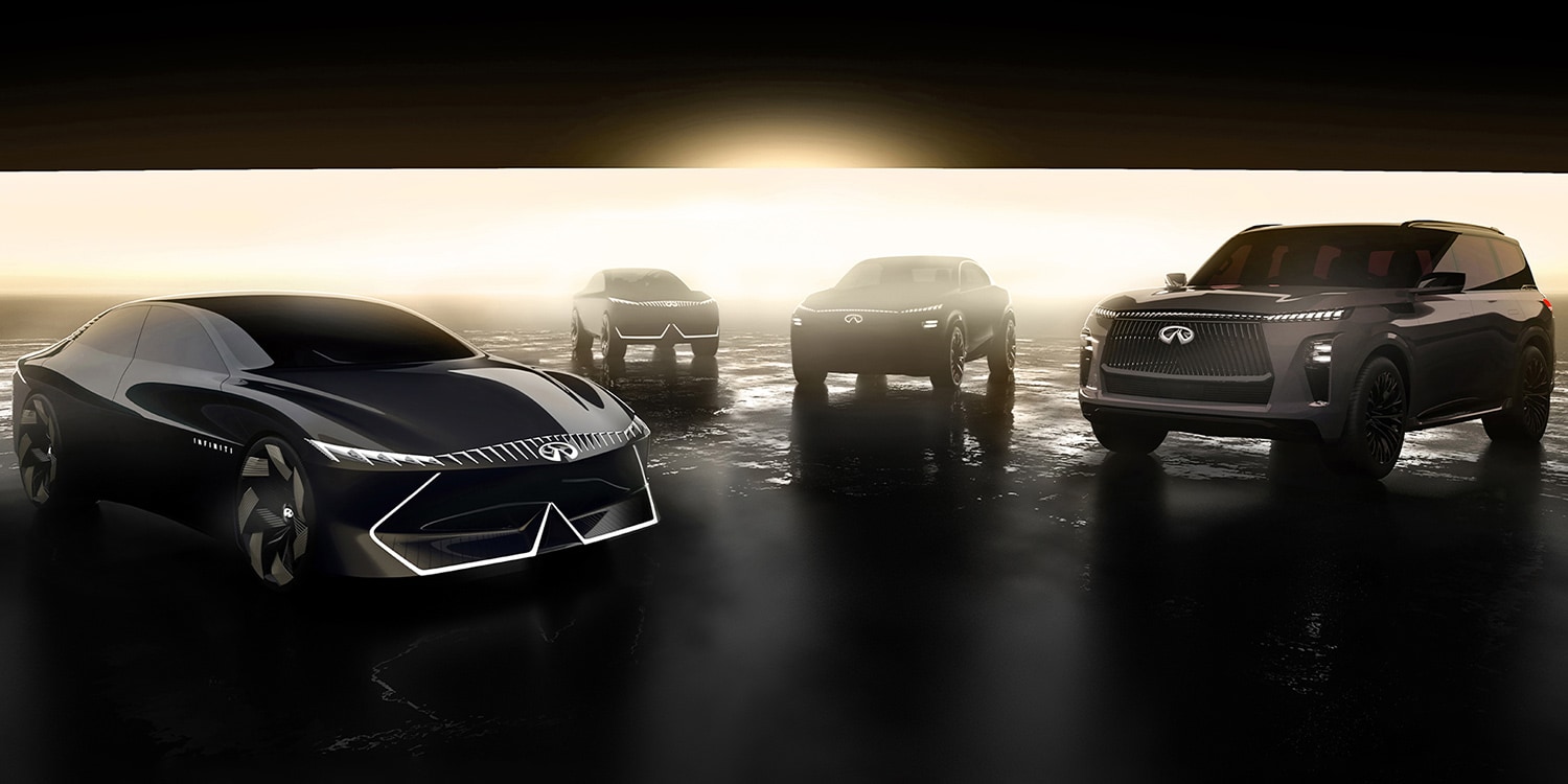 Pack shot of new INFINITI Vehicles previewed during New Dawn event