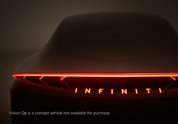 INFINITI Vision Qe EV Sedan concept vehicle highlighting rear LED lights