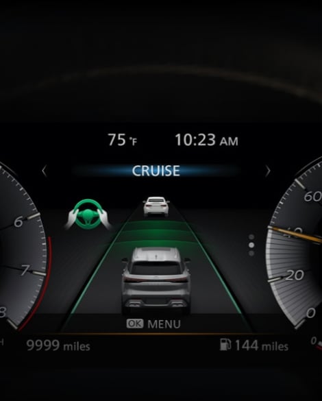 2024 INFINITI QX60 ProPilot Assist safety technology shown on driver display screen